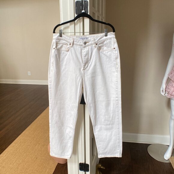 Elizabeth & James High Rise Vintage Straight Jeans in Cream White , Size 14/32 - Picture 2 of 8